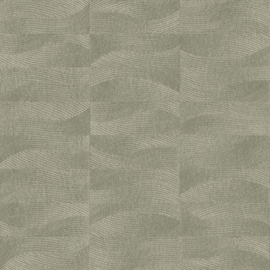 Tapete, Grün, Stickerei-Optik, Wellen, TN29022, Terra Nova, Decoprint