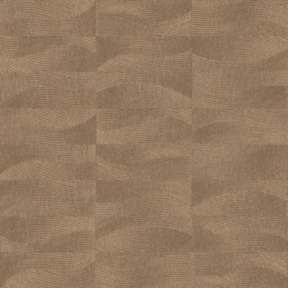 Tapete, Braun, Stickerei-Optik, Wellen, TN29024, Terra Nova, Decoprint