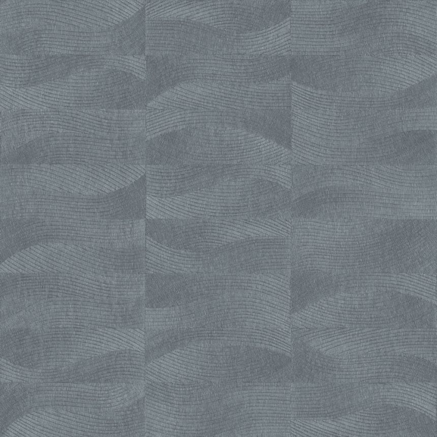 Tapete, Blau, Stickerei-Optik, Wellen, TN29025, Terra Nova, Decoprint