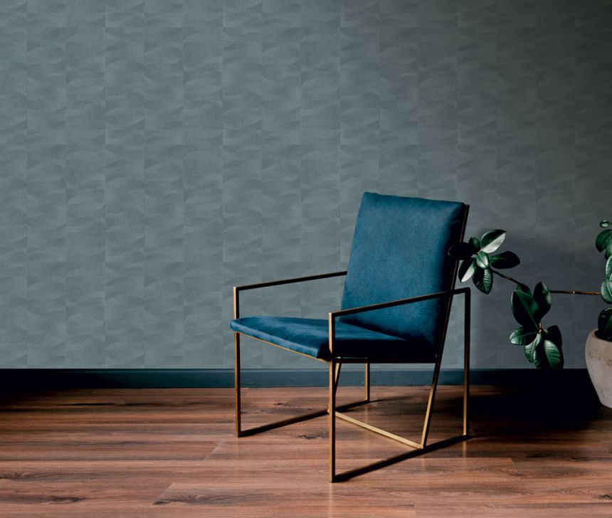 Tapete, Blau, Stickerei-Optik, Wellen, TN29025, Terra Nova, Decoprint
