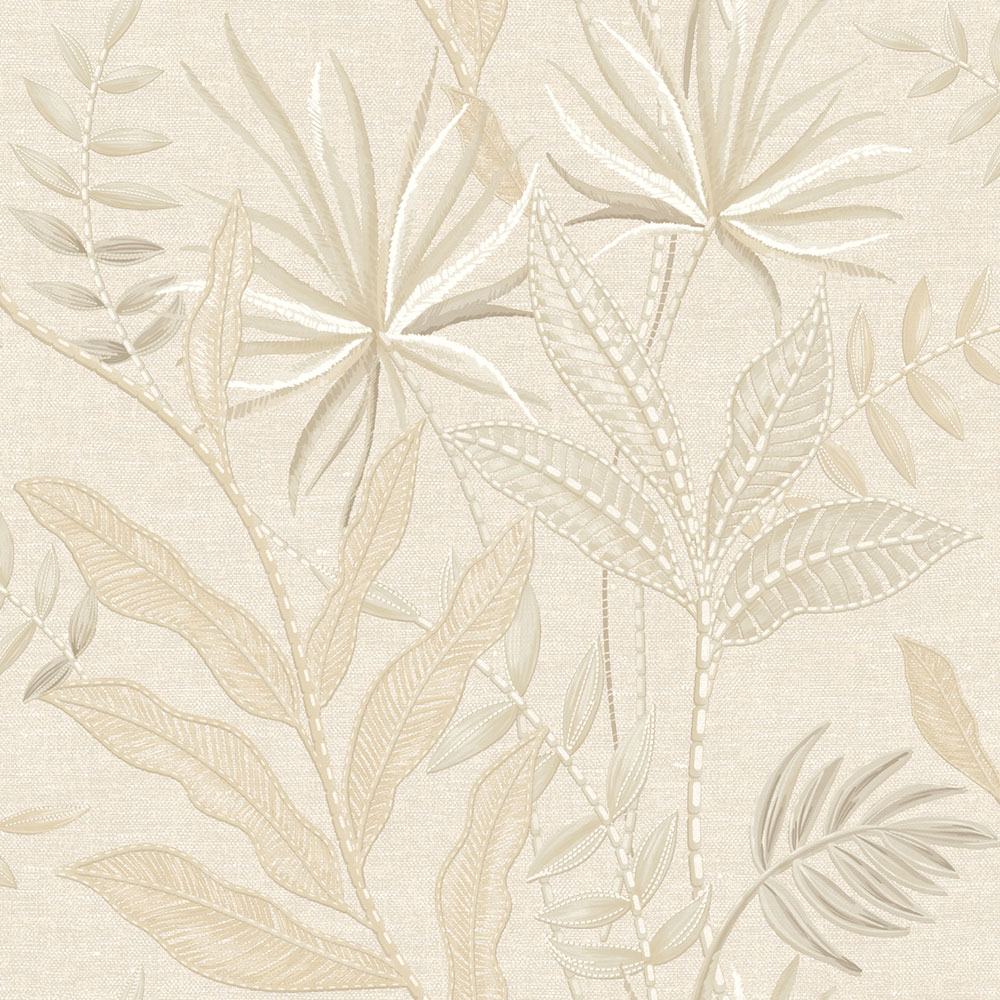 Tapete, Beige, Stoffoptik, Blätter, TN29080, Terra Nova, Decoprint