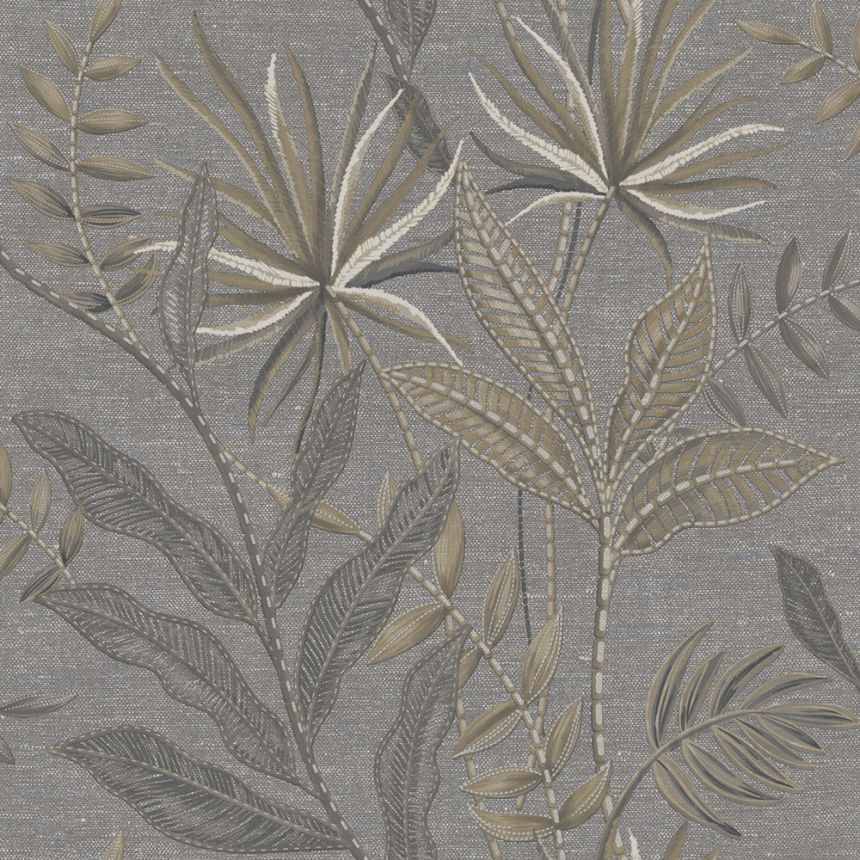 Tapete, Schwarz, Braun, Blätter, TN29084, Terra Nova, Decoprint