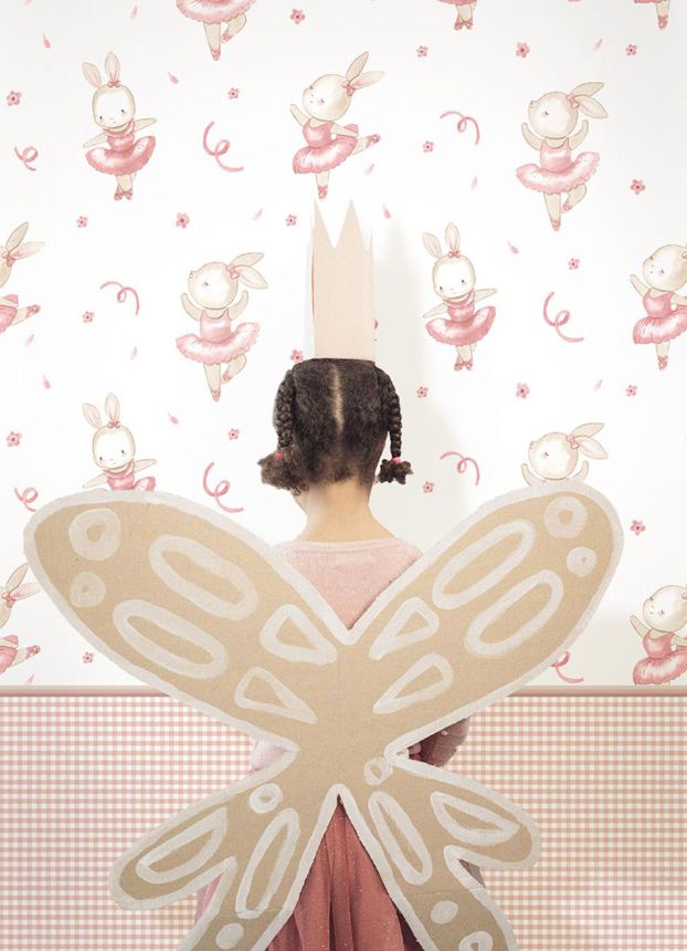 Kindertapete, rosa, beige, Hasen, 4430, Momi, Parato by Cristiana Masi