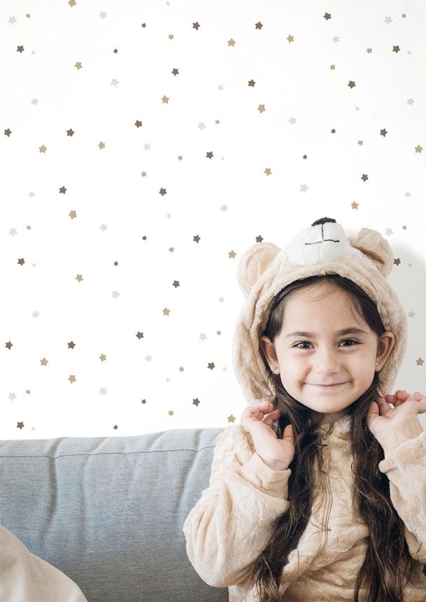 Tapete, braun, gold, Sterne, 4452, Momi, Parato by Cristiana Masi