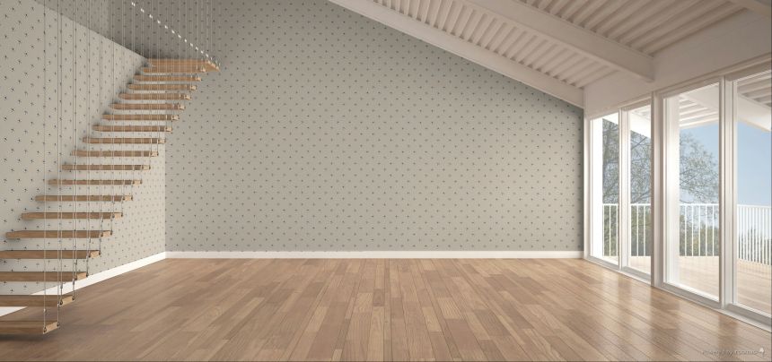 Kindertapete, beige, schwarz, Fußbälle, 4455, Momi, Parato by Cristiana Masi