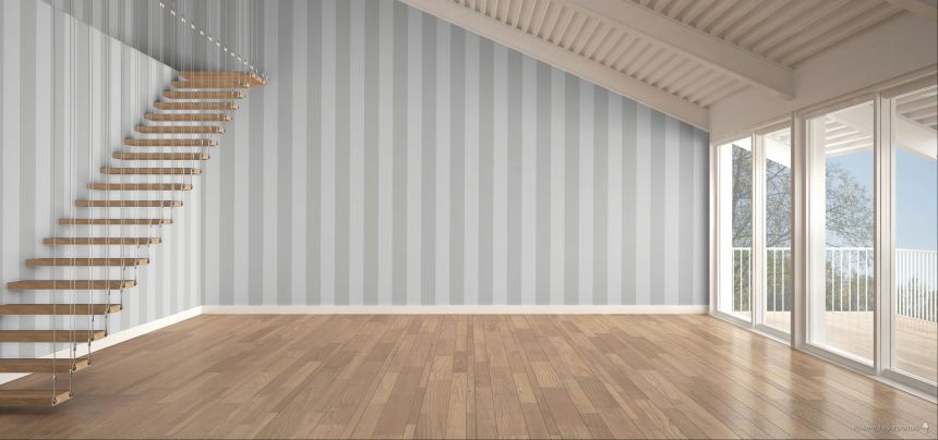 Tapete, grau-weiß, Streifen, 4468, Momi, Parato by Cristiana Masi