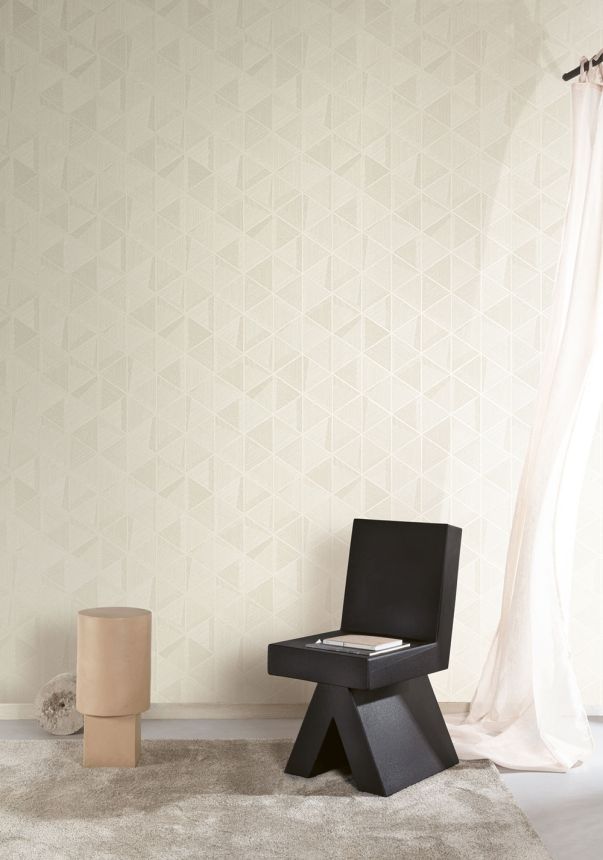 Tapete, beige, silber, Dreiecke, TRA102, Traces, Masureel