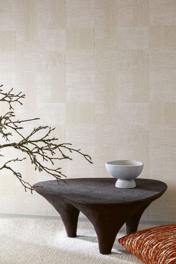Tapete, beige, weiß, Muster, TRA202, Traces, Masureel