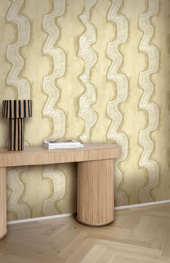 Fototapete, gold, beige, Wellen, DGTRA303-300, Traces, Masureel