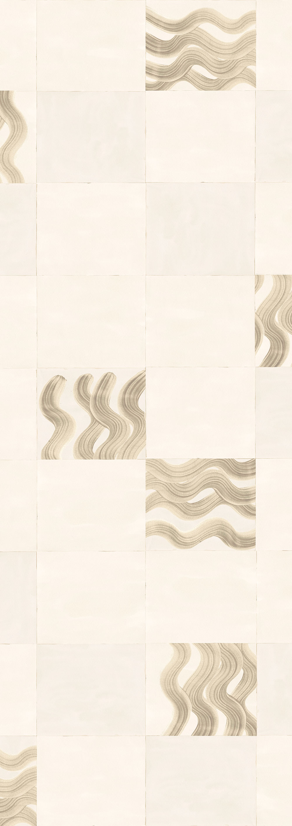 Fototapete, beige, grau, Wellen in Quadraten, DGTRA6012-260, Traces, Masureel