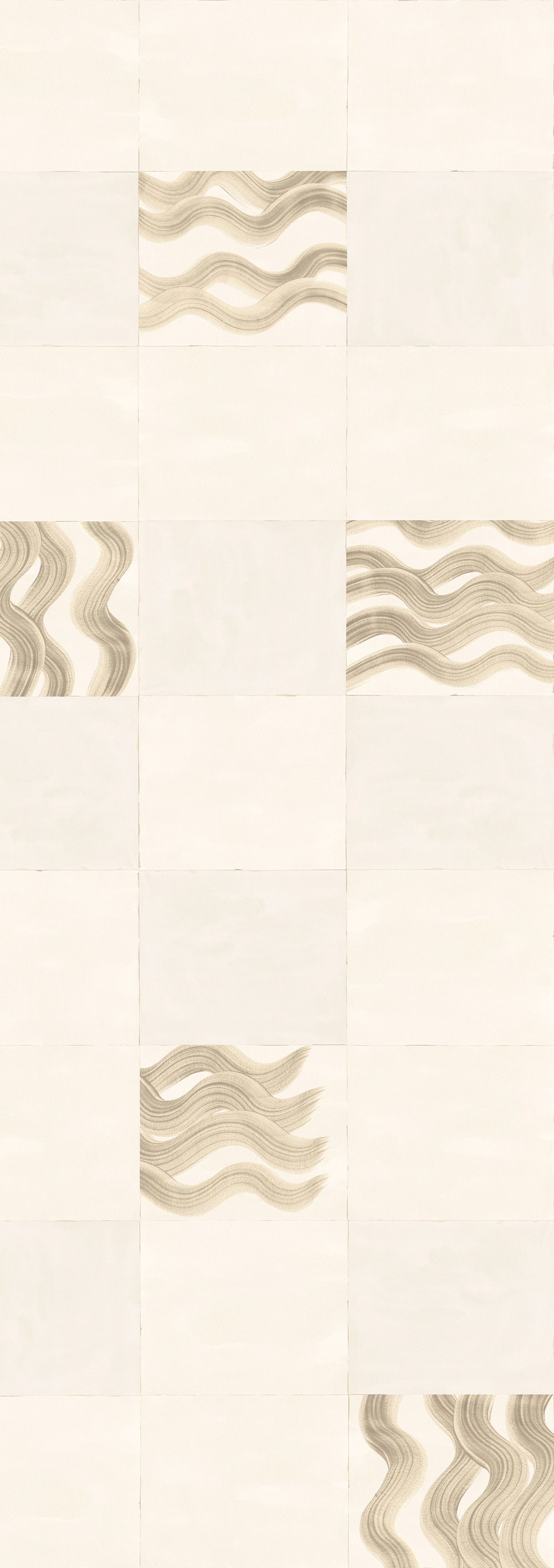 Fototapete, beige, grau, Wellen in Quadraten, DGTRA6013-260, Traces, Masureel