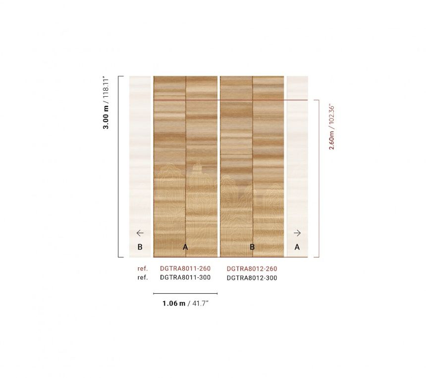 Fototapete, beige, braune Streifen, DGTRA8011-260, Traces, Masureel