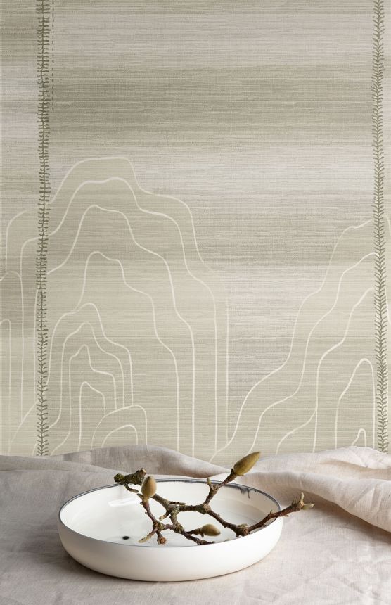 Fototapete, beige, graue Streifen, DGTRA8031-260, Traces, Masureel
