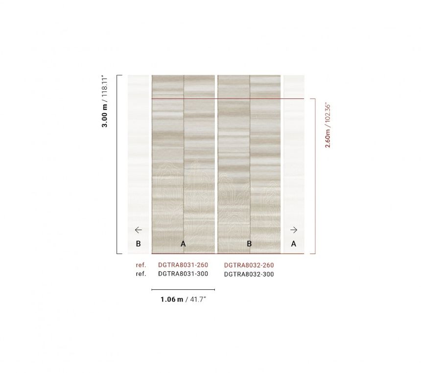 Fototapete, beige, graue Streifen, DGTRA8031-260, Traces, Masureel