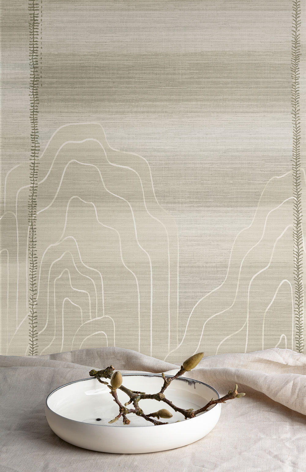 Fototapete, beige, graue Streifen, DGTRA8031-300, Traces, Masureel