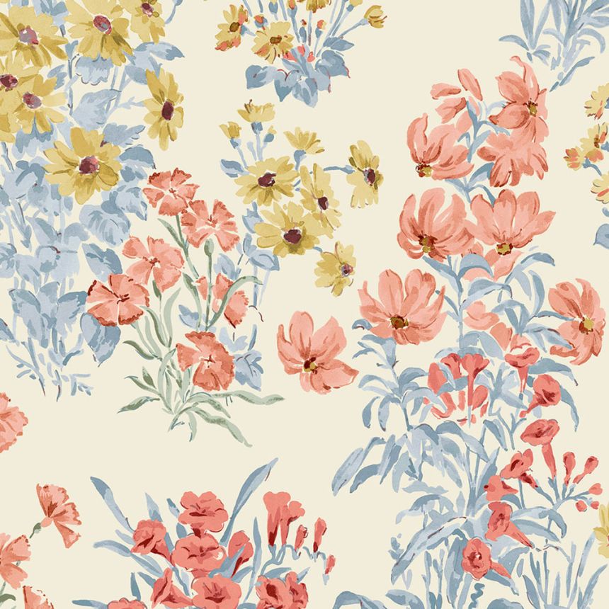 Tapete, Blau, Rot, Wildblumen, 122742, Laura Ashley 4