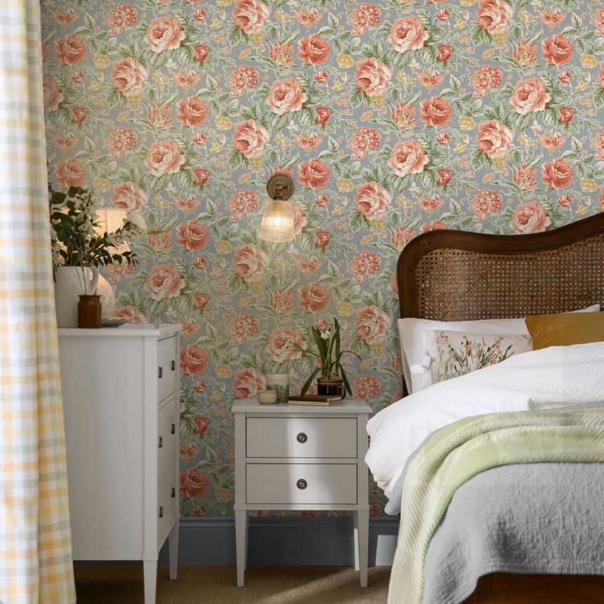 Tapete, Blau, Rot, Rosen, 122753, Laura Ashley 4