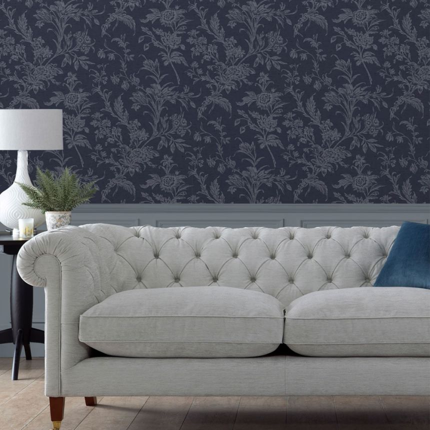 Tapete, Blau, Blumenmuster, 127392, Laura Ashley 4
