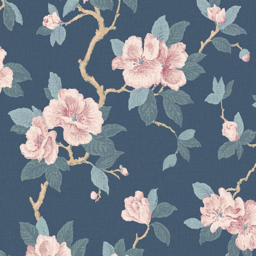 Blumentapete, Blau, Rosa, 130095, Laura Ashley 4