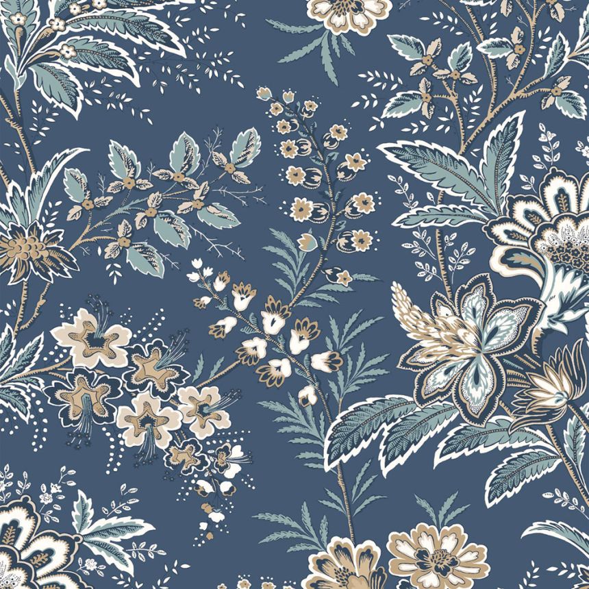 Tapete, Blau, Beige, Blumen, 130097, Laura Ashley 4