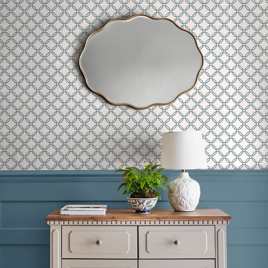 Tapete, Blau, Weiß, Geometrisches Muster, 130100, Laura Ashley 4