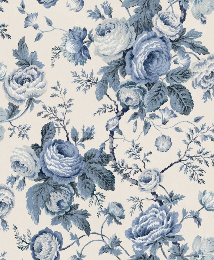 Tapete, Blau, Weiß, Blumenmuster, 140324, Laura Ashley 4