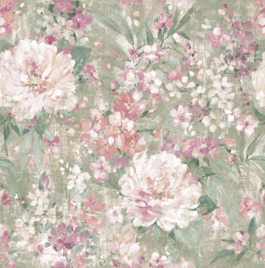 Tapete, Grün, Rosa, Blumenmuster, 140328, Laura Ashley 4