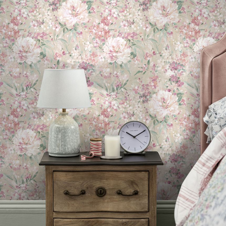 Tapete, Rosa, Weiß, Blumenmuster, 140329, Laura Ashley 4