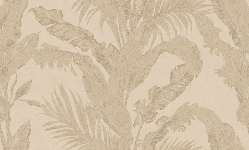 Luxustapete, beige, Blätter, Spachtelputzoptik, 6603, Metamorphosis, Parato by Cristiana Masi