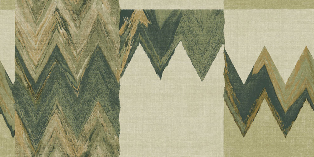 Geometrische Tapete, grün, grau, Stoffoptik, 6675, Metamorphosis, Parato by Cristiana Masi