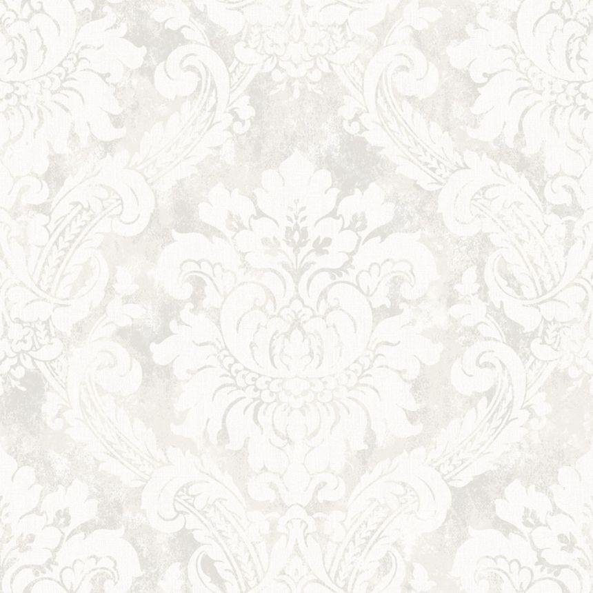Tapete, weiß, grau, Damastmuster, AU41001, Aurelia, Prestige Wallcoverings