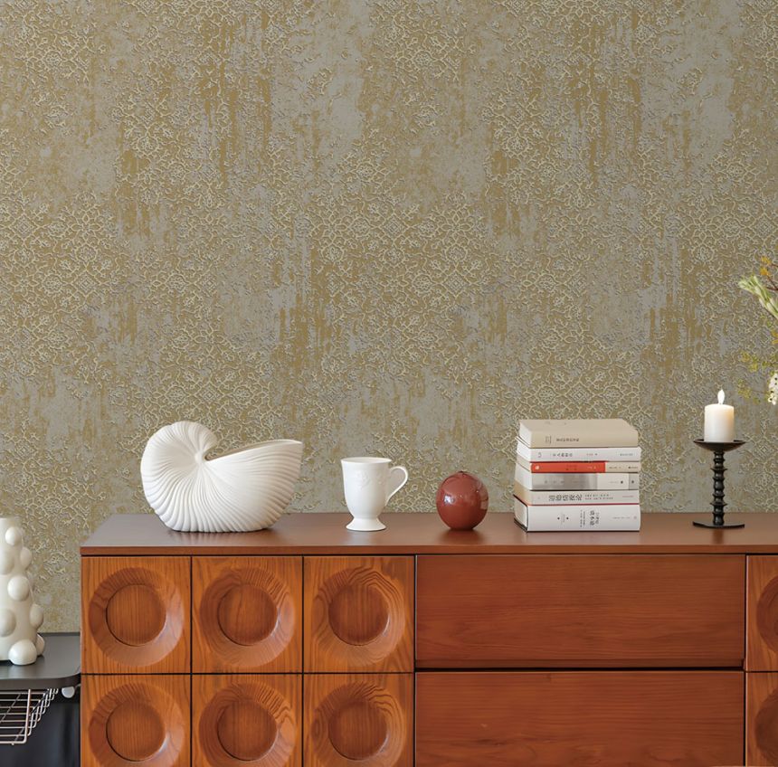 Tapete, grau, gold, Vintage-Ornamente, AU41203, Aurelia, Prestige Wallcoverings