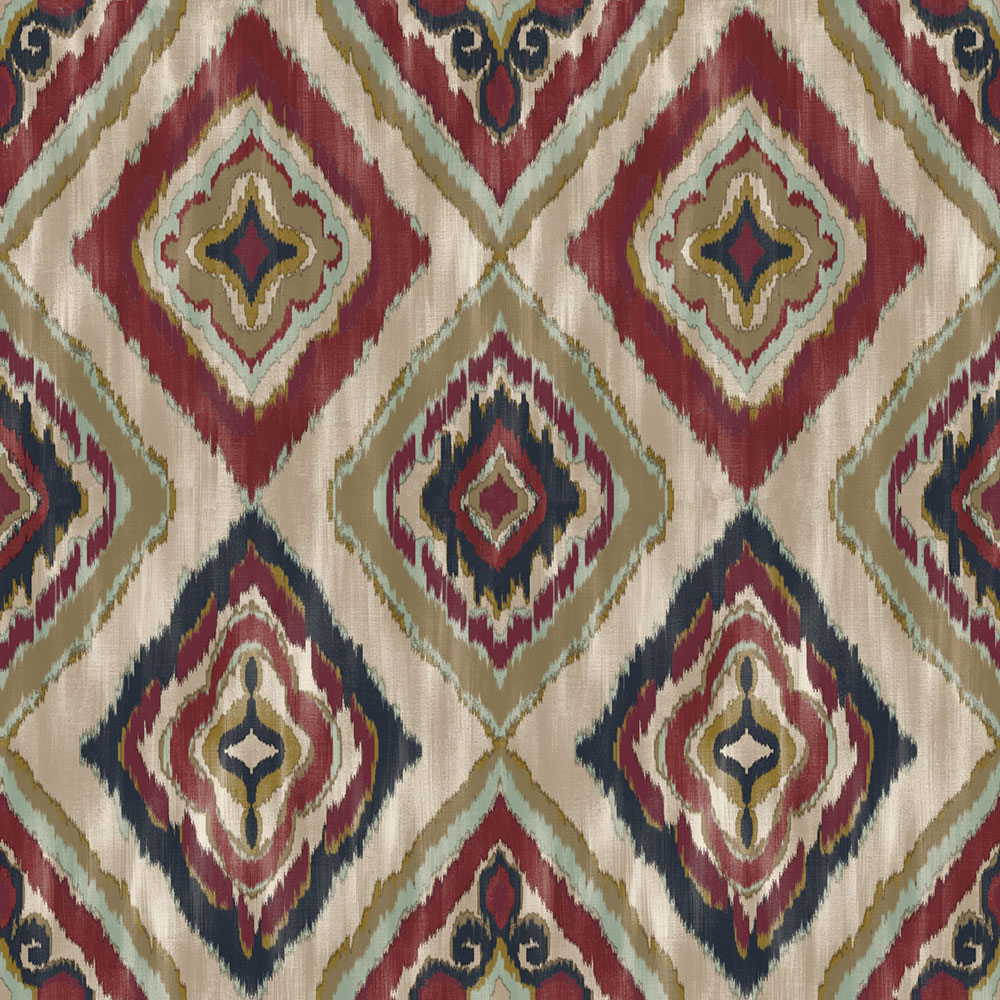 Tapete, beige, blau, Stoffoptik, AU41405, Aurelia, Prestige Wallcoverings