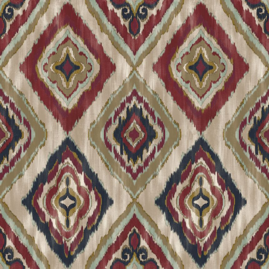 Tapete, beige, blau, Stoffoptik, AU41405, Aurelia, Prestige Wallcoverings