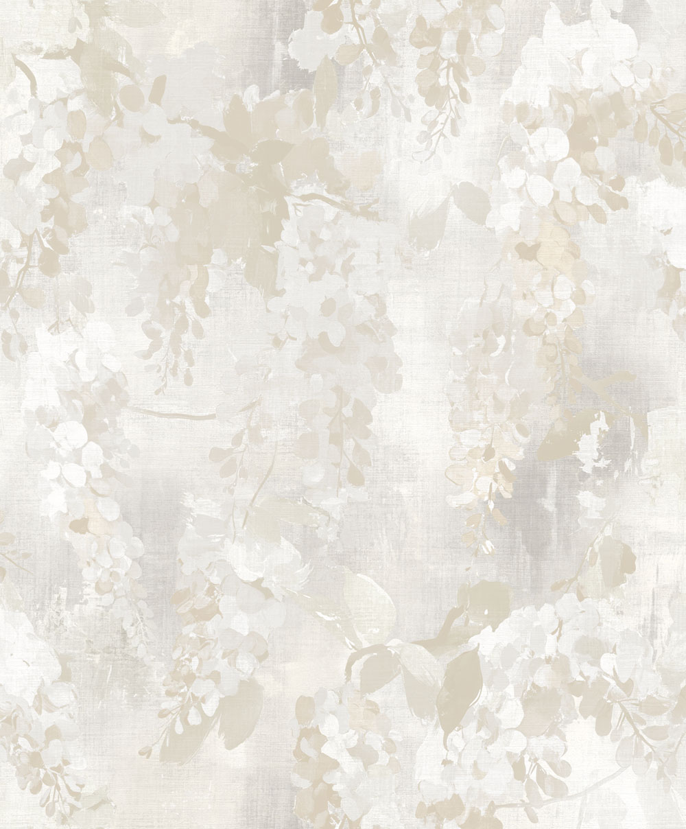 Tapete, weiß, beige, Blumen, Zweige, AU41601, Aurelia, Prestige Wallcoverings