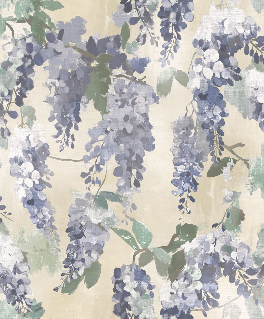 Tapete, blau, grün, Blumen, Zweige, AU41603, Aurelia, Prestige Wallcoverings
