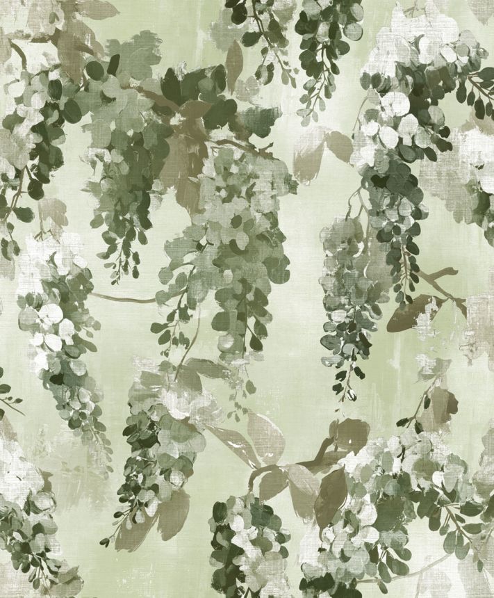 Tapete, grün, weiß, Blumen, Zweige, AU41605, Aurelia, Prestige Wallcoverings