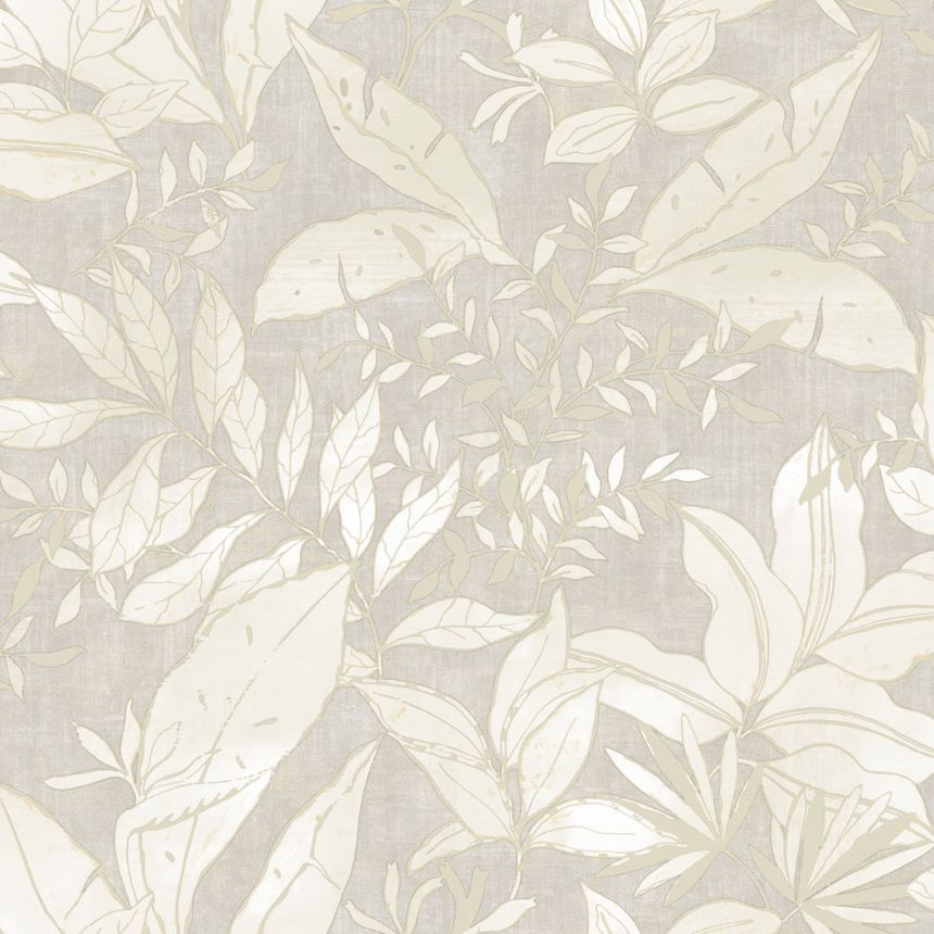 Tapete, beige, grau, Blätter und Zweige, AU41701, Aurelia, Prestige Wallcoverings