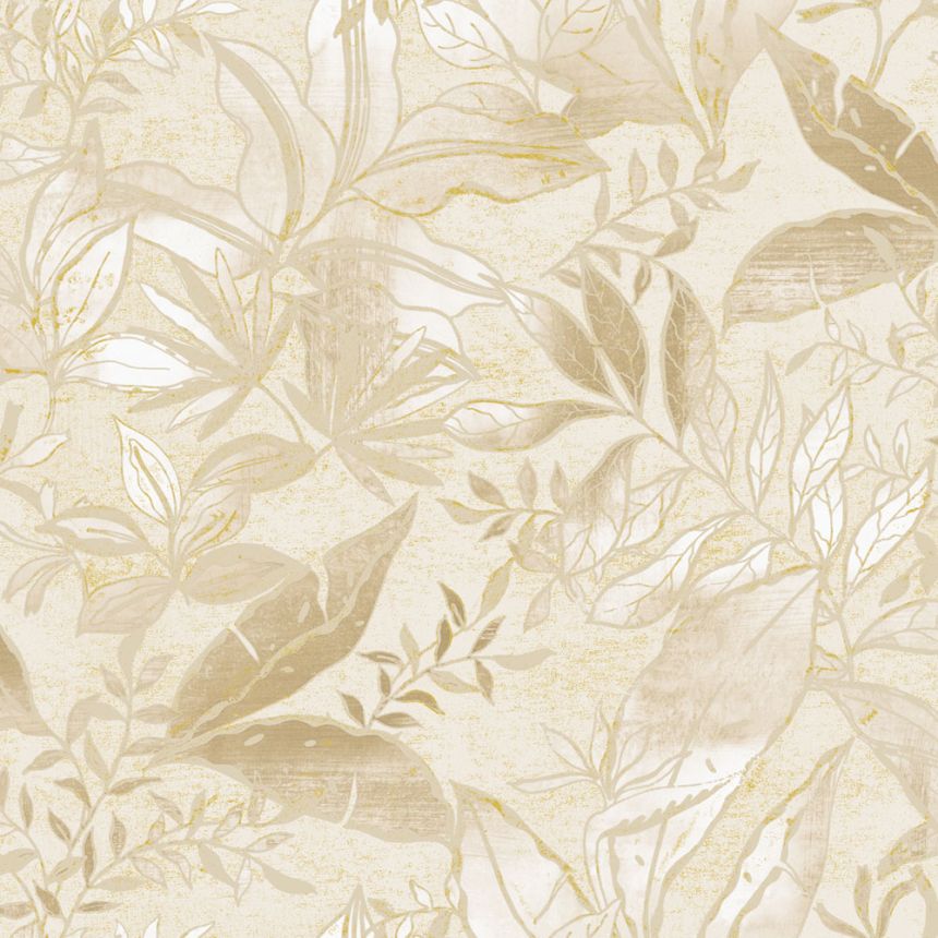 Tapete, cremefarben, beige, Blätter und Zweige, AU41702, Aurelia, Prestige Wallcoverings