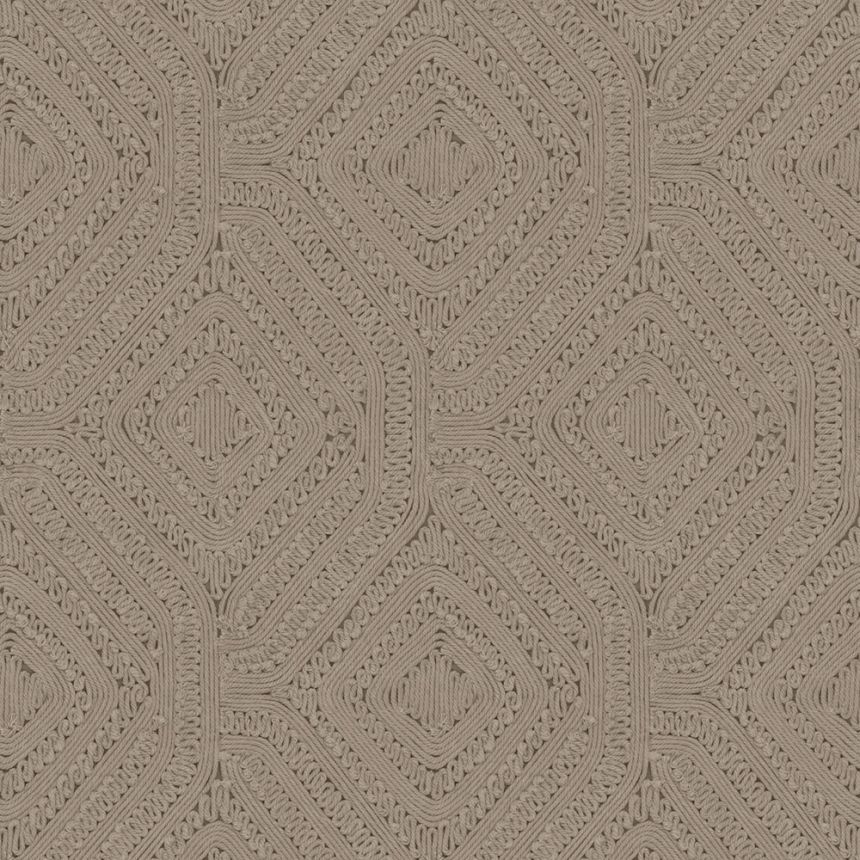 Geometrische Tapete, braun, grau, Strickoptik, 140087, Abigail Ahern vol.1
