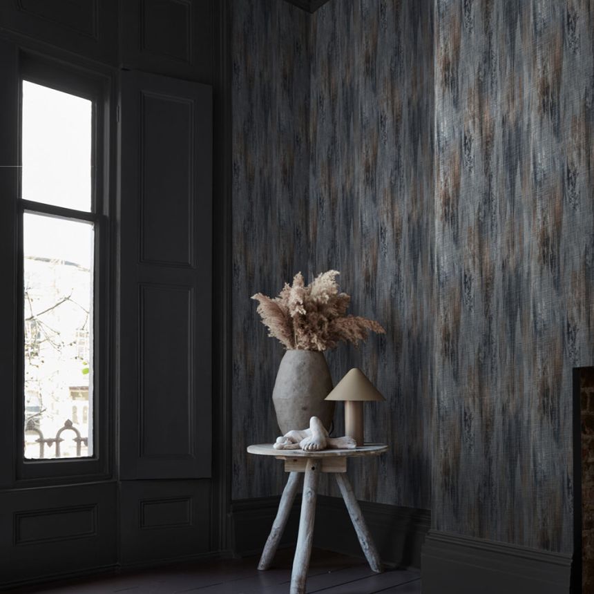 Luxustapete, blau, silber, Altholzoptik, 140105, Abigail Ahern vol.1