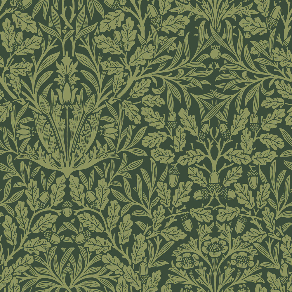 Tapete, Grün, Blumen, Blätter, 140490, William Morris at Home vol. 2