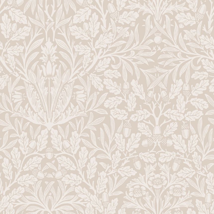 Tapete, Beige, Blumen, Blätter, 140491, William Morris at Home vol. 2