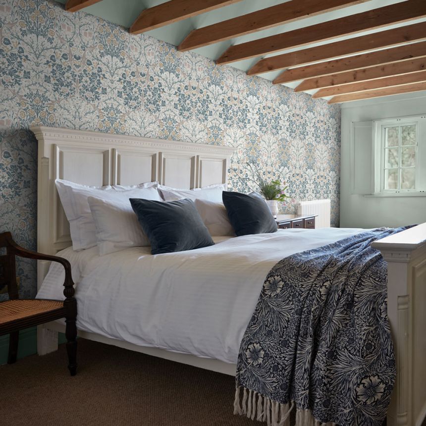 Tapete, Beige, Grau, Blumen, Blätter, 140505, William Morris at Home vol. 2