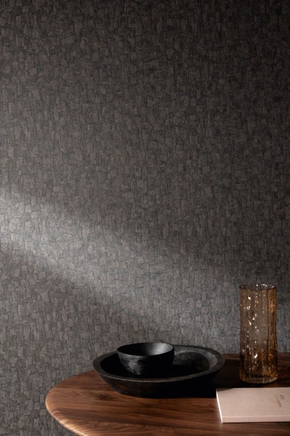 Vliestapete, grau-schwarz, Baumrindenoptik, SF1007, Surfaces, Grandeco