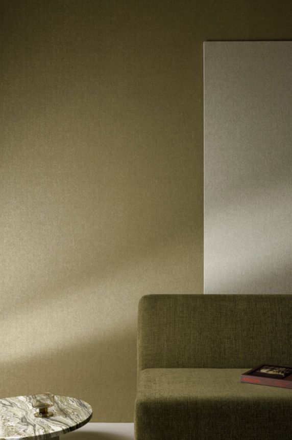 Vliestapete, moosgrün, gold, grobe Stoffoptik, SF1205, Surfaces, Grandeco