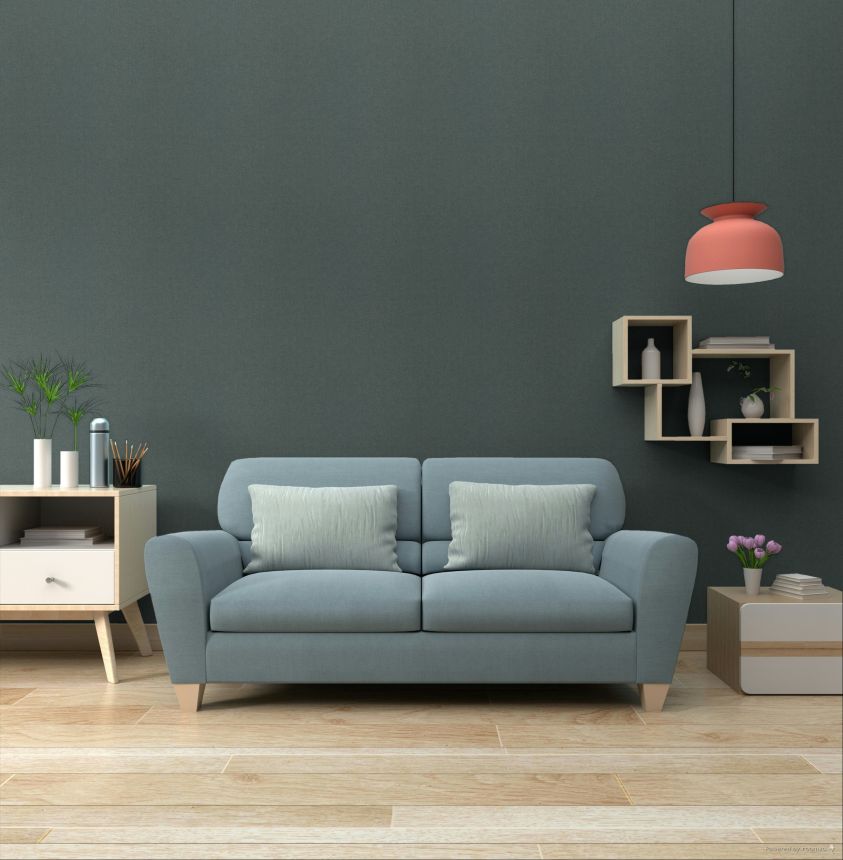 Vliestapete, petrolblau, gold, grobe Stoffoptik, SF1226, Surfaces, Grandeco