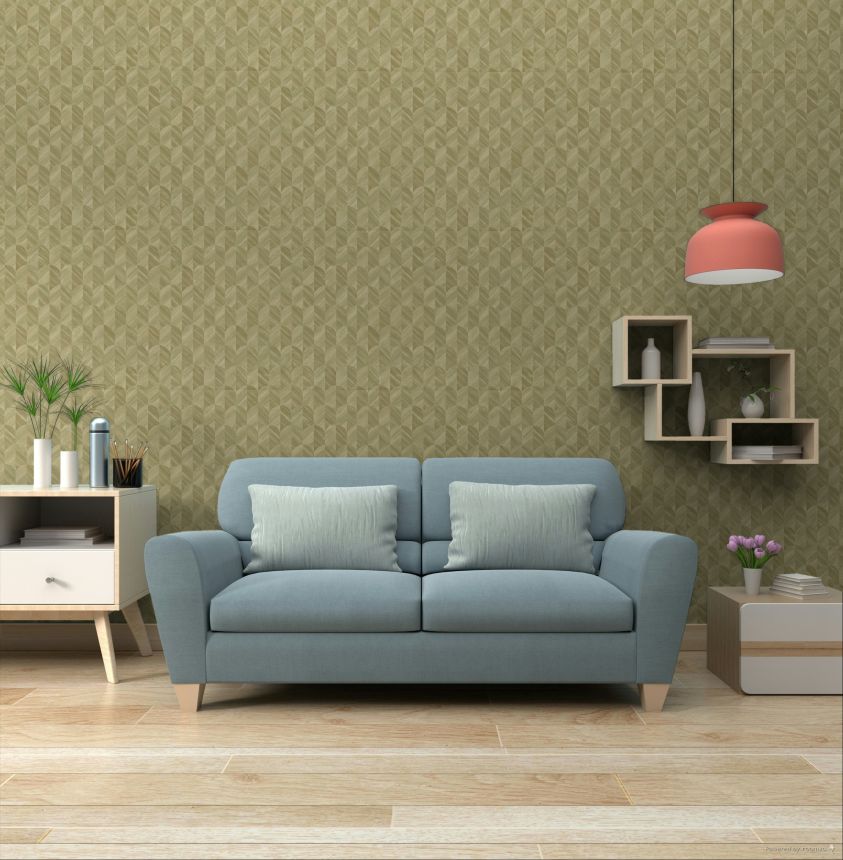 Vliestapete, moosgrün, grafisches Muster, SF3205, Surfaces, Grandeco