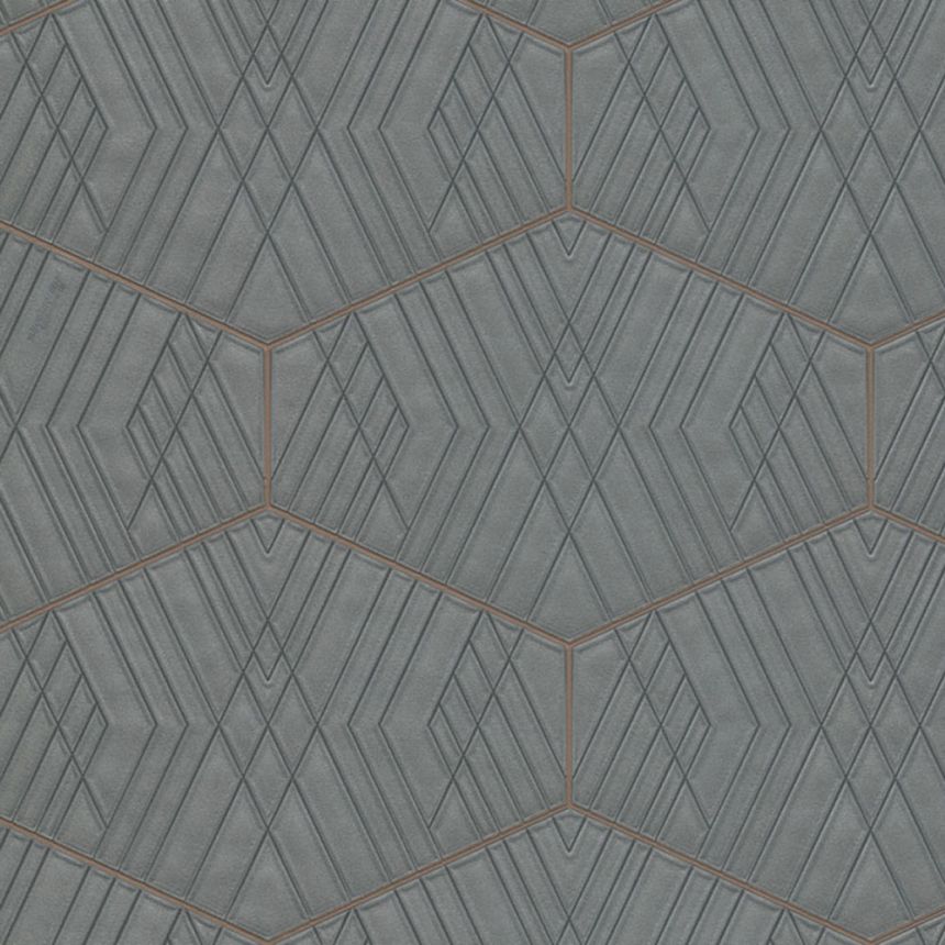 Silver non-woven wallpaper, geometric pattern Z90009, Automobili Lamborghini 2, Zambaiti Parati