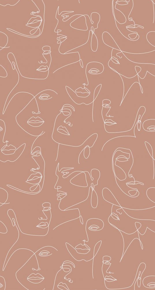 Vlies-Grafik-Fototapete Gesicht 158960, 1,5 x 2,79 m, Art Deco, Esta